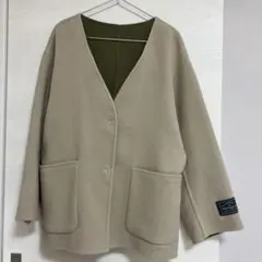 【ローリーズファーム】メリノWフェイスノーカラーコート(F)リバーシブル　ウールのサムネイル