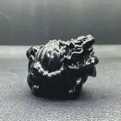 天然石オブシデイアンのロングイ　置物　彫り物F.192