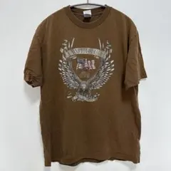AAA【L】イーグル Tシャツ 半袖 ブラウン 綿 カジュアルのサムネイル