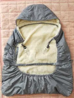 ダウン フェザー フリース フード付き グレー 抱っこひもカバー