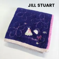JILL STUART 花柄タオルハンカチ ネイビー