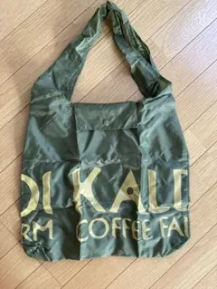 カルディ＊オリーブグリーン エコバッグ ロゴ入り