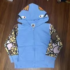 美品⭐️BAPE KIDS シャークパーカー ライトブルー100cm - メルカリ