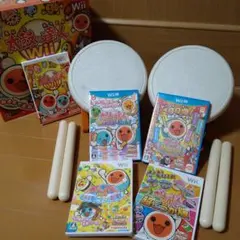 太鼓の達人 Wii U 特盛り ソフト5本　太鼓とバチ 2セット