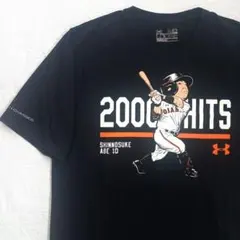 Under Armour　阿部慎之助　2000HITS 記念Tシャツ　黒　MD