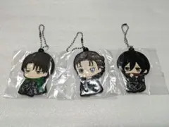 進撃の巨人 まちぼうけ ラバーマスコット リヴァイ＆エレン＆ミカサ