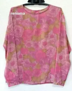 RENOMA STAR femme　長袖　ブラウス　花柄　昭和レトロ　サイズ38のサムネイル