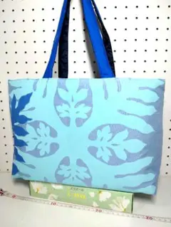 トートバッグ サブ エコ リバーシブル ハワイ キルト柄 リーフ ハンドメイド