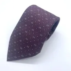 【美品】GUCCI グッチ　マイクロGG ネクタイ　シルク100% ボルドー