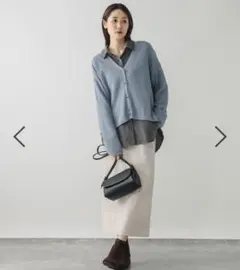 新品半額 グローバルワーク ミニブークレVネック カーディガン L 春夏 ブルー