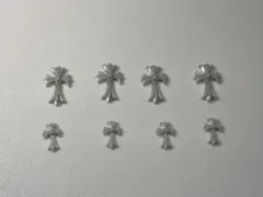 シルバー クロス型 ネイルパーツ 8個セット