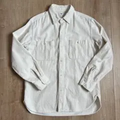 UNIQLO メンズ　コーデュロイ　シャツ　L 長袖　オフホワイト　ホワイト