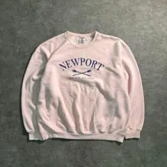 6TAS1【JERZEES 90's】プリントスウェット　ピンク　古着used