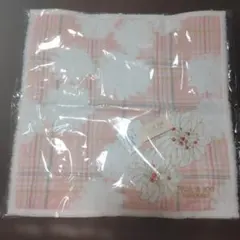 新品　ポール＆ジョー　タオルハンカチ　ガーゼ素材　ピンク　大判サイズ