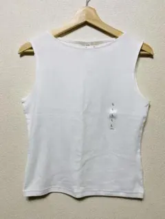 UNIQLOタグ付き　ボートネックノースリーブT 白L