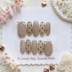 ネイルチップ・ワンホン フレンチガーリー 韓国ネイル