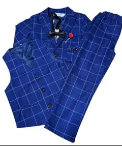 35 新品 男の子フォーマルスーツ セット 120cm 卒園式 入学式 ネイビー