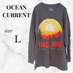 OCEAN CURRENT 【L】TAKE A HIKE 長袖 ダークグレー