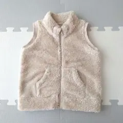 90cm UNIQLO ベビーベスト フリース　ベージュ