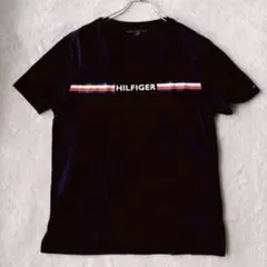 トミーヒルフィガー 半袖Tシャツ ネイビー【L】ロゴ 定番 人気　夏　美品
