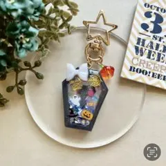 レジン　ハロウィン　棺　シェイカー　シャカシャカ　キーホルダー