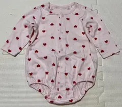 ハート柄ピンクロンパース 60-70cm