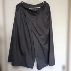 Lサイズ グレー系チェック ガウチョパンツ