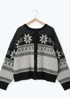 【美品✨】SM2 マシンウォッシャブル雪柄ジャカード前後2WAYニット