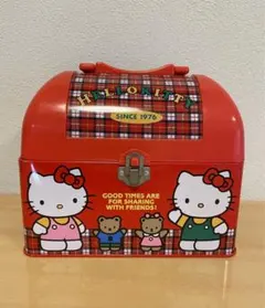 hello kitty サンリオレトロ　トランク　缶　キティ　ファンシーレトロ