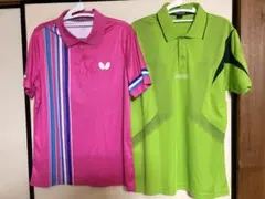 卓球ユニフォーム　ピンクとグリーン　2枚セット