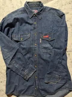 90s Budweiser denim shirt 刺繍ロゴ デニムシャツ