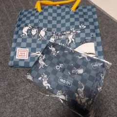 【新品　匿名発送】 鳥獣戯画　トートバック　黄色　エコバック　 フジオフード