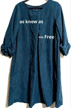 as know as レディース　チュニック　ワンピース　F 深緑