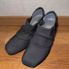 h*中様 fitfit 3in1 黒 ストレッチ素材 レザーサイドゴア　パンプス