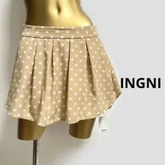 【0492】INGNI 水玉 キュロット スカート M ベージュ