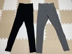 マタニティレギンス Mサイズ 黒&グレー2色セット