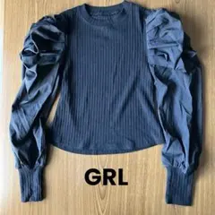 GRL ボリューム袖トップス　黒
