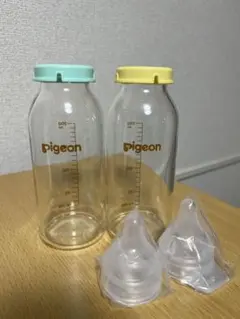 値下げ中pigeon KR-200 哺乳瓶 200ml 2本未使用の乳首2つ付き
