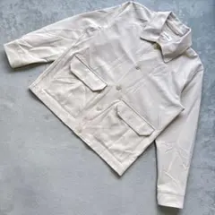 グローバルワーク ストレッチ カバーオール ジャケット アイボリー レディースL