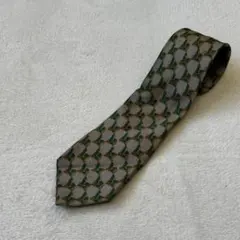 【 LANVIN ランバン】 ネクタイ グリーン 模様 ヴィンテージ シルク