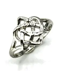 指輪　レディース　シルバー　925　ケルティックノット　ハート　芸術的　永遠