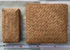 竹籠 竹製蓋付きバスケット 2点セット