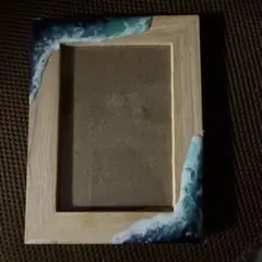波デザイン 木製フォトフレーム