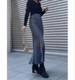 !最終値下! MERCURYDUO ドレープスリットロングスカート