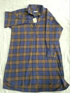 【未使用】earth music&ecology チェック　ネルシャツワンピース