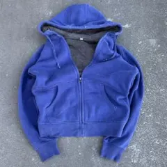 old uniqlo faded navy boa hoodie y2k