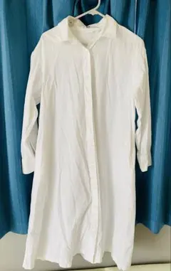 【UNIQLO】コットンシャツワンピース（Aライン／白）爽やかで着回し力抜群◎