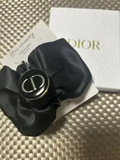Dior ヘアクリップ ブラック ロゴチャーム