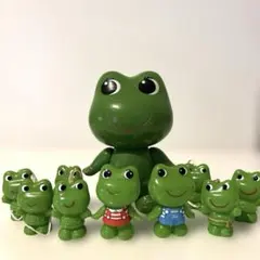 (興和)ケロちゃんコロちゃんソフビ人形・指人形ストラップ10点セット