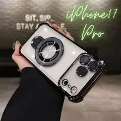 iPhone17Proケース MagSafe対応 リング付き クリア カメラ保護